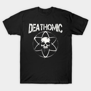 Grunge and Creepy Atomic Skull Symbol T-Shirt